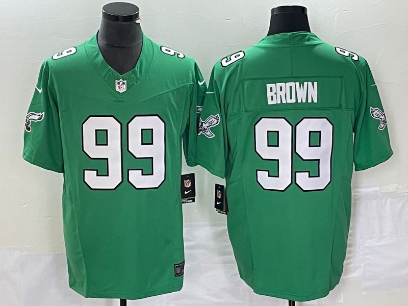 Men Philadelphia Eagles #99 Brown Green Nike Throwback Vapor Limited NFL Jersey->philadelphia eagles->NFL Jersey